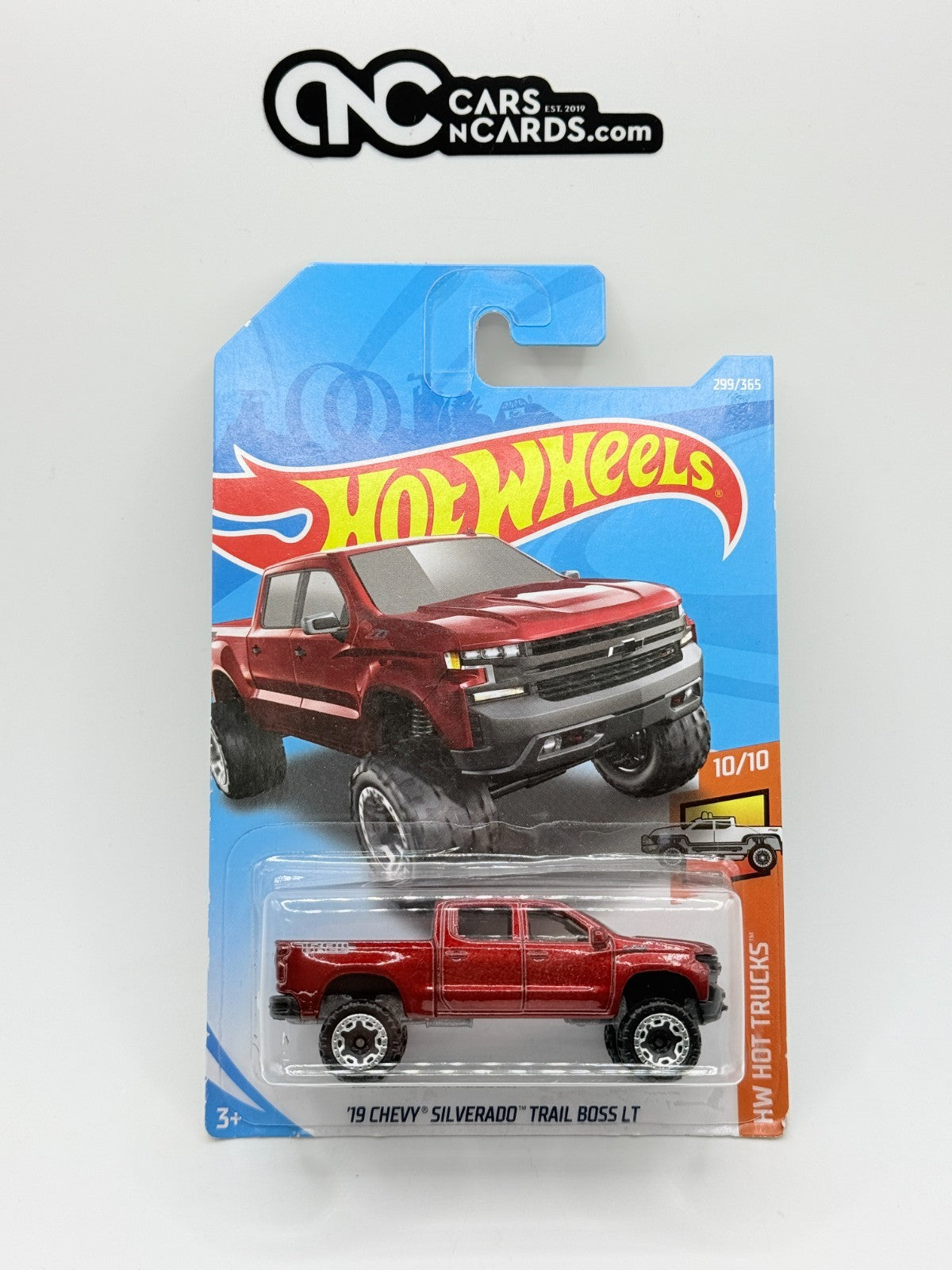 2018 Hot Wheels HW Hot Trucks '19 Chevy Silverado Trail Boss LT Red 299/365