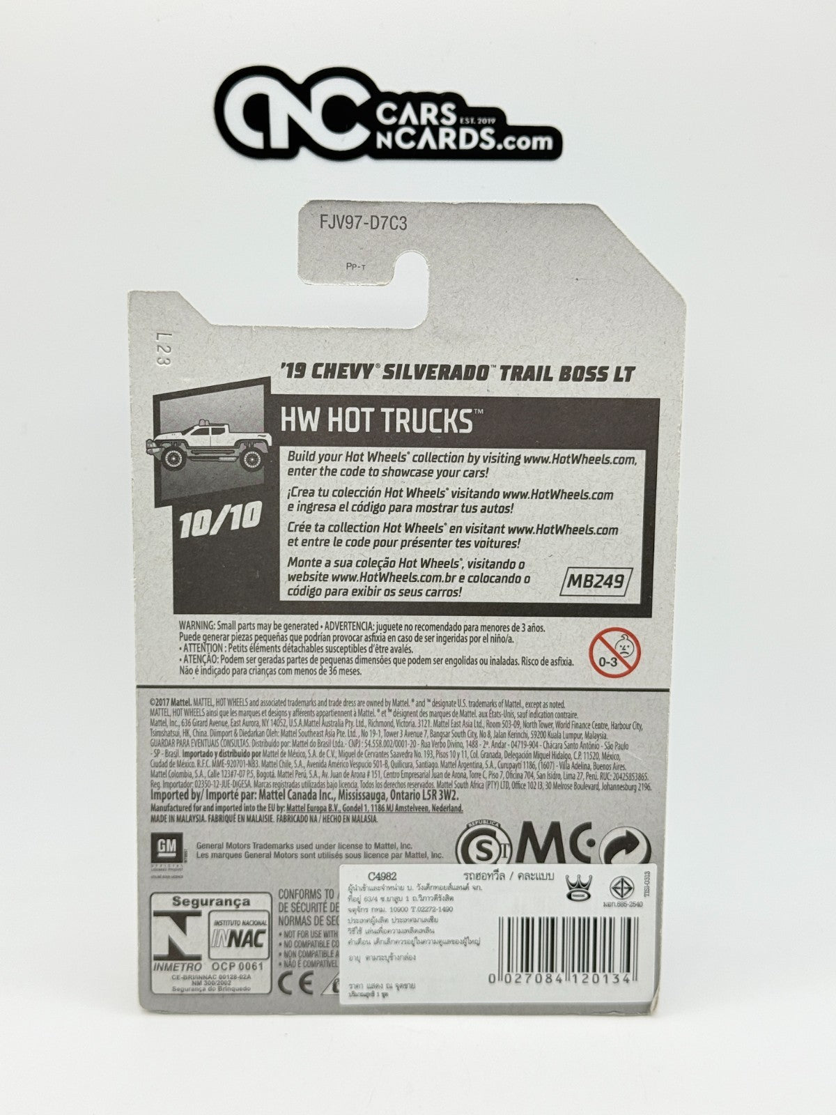 2018 Hot Wheels HW Hot Trucks '19 Chevy Silverado Trail Boss LT Red 299/365