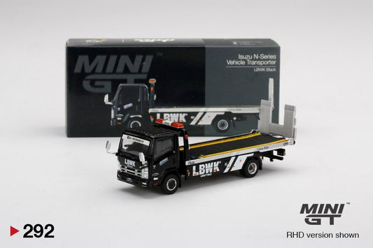 Mini GT #292 Isuzu N-Series Vehicles Flatbed Car Transport LBWK Black 1:64