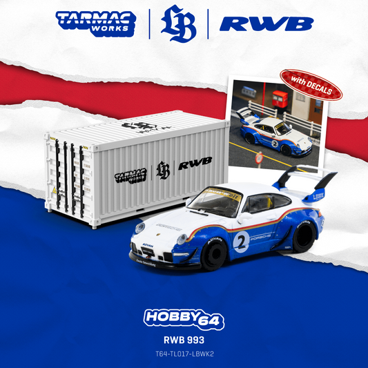 TARMAC WORKS HOBBY64 1:64 RWB 993 Liberty Walk - With Container T64-TL017-LBWK2
