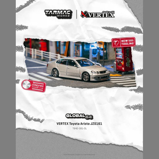 TARMAC WORKS GLOBAL64 1:64 VERTEX Toyota Aristo JZS161 Silver T64G-081-SL