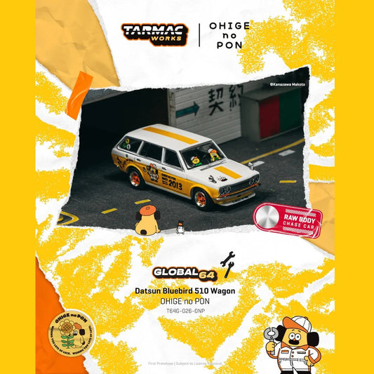 TARMAC WORKS GLOBAL64 1:64 Datsun Bluebird 510 Wagon OHIGE no PON T64G-026-ONP