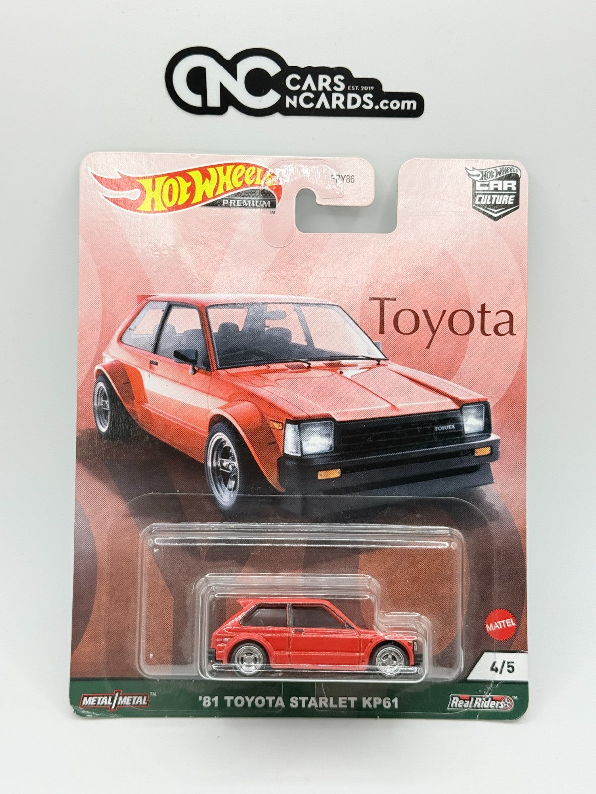 2021 Hot Wheels Premium Car Culture Toyota '81 Toyota Starlet KP61 (Card Damage)