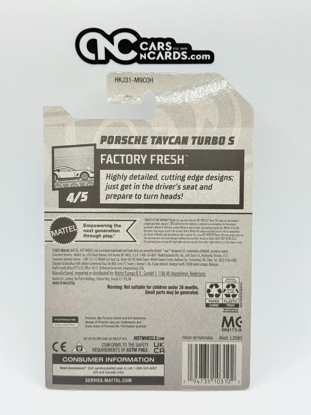 2023 Hot Wheels Factory Fresh Porsche Taycan Turbo S (Soft Corners)