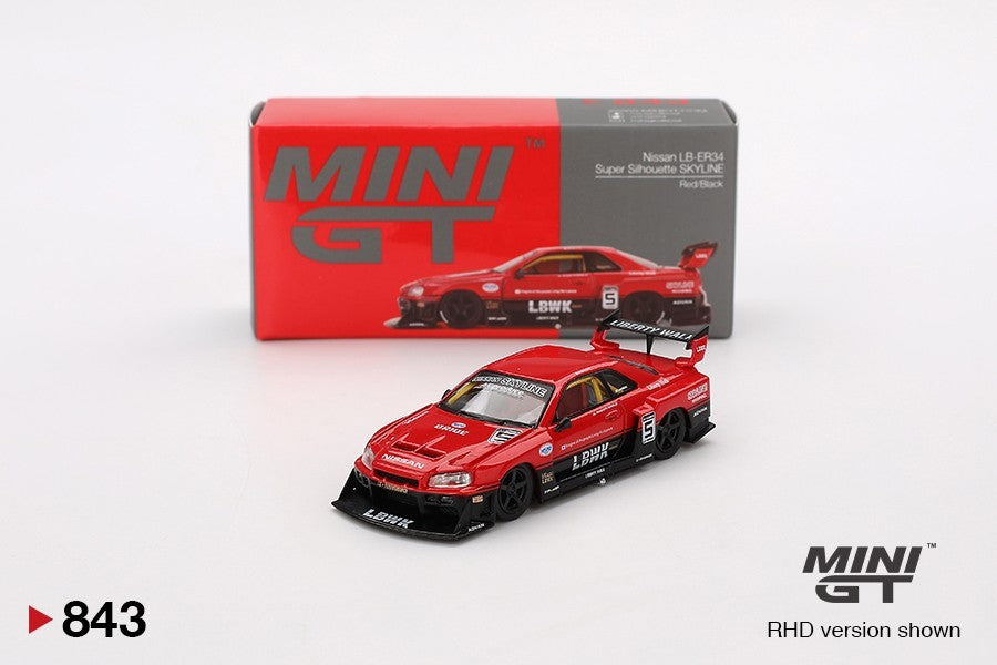 MINI GT 1:64 Nissan Skyline (ER34) LBWK Super Silhouette Red 843