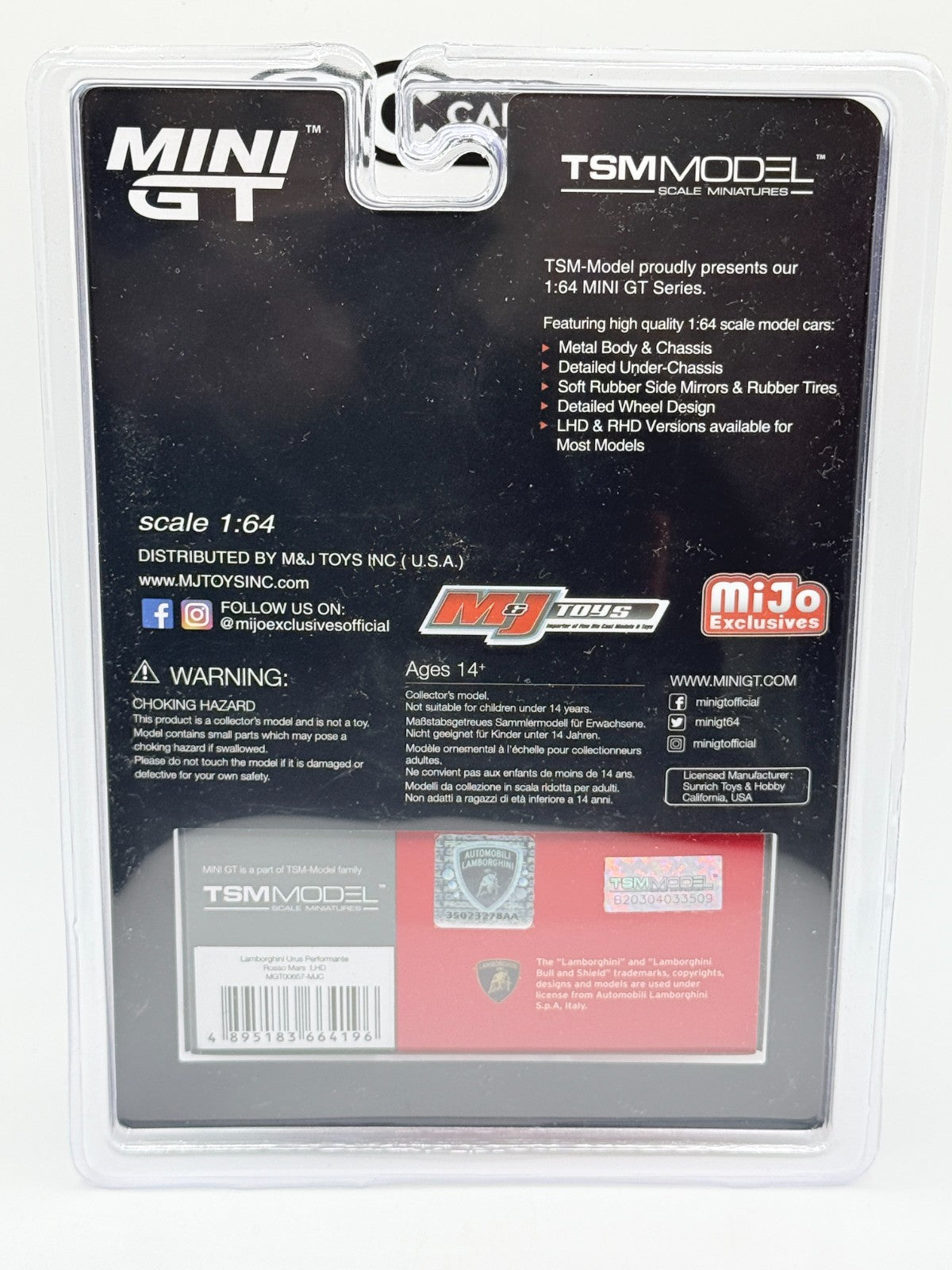 MINI GT 1:64 Lamborghini Urus Performante Rosso Mars 657 CHASE Rare