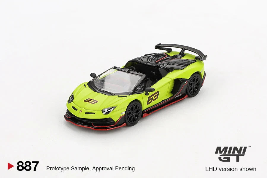 MINI GT 1:64 887 Lamborghini Aventador SVJ 63 Roadster Verde Shock