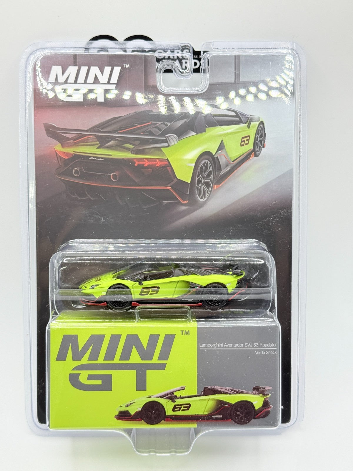 MINI GT 1:64 887 Lamborghini Aventador SVJ 63 Roadster Verde Shock