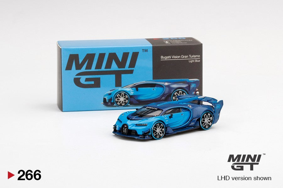 MINI GT 1:64 266 Bugatti Vision Gran Turismo Light Blue