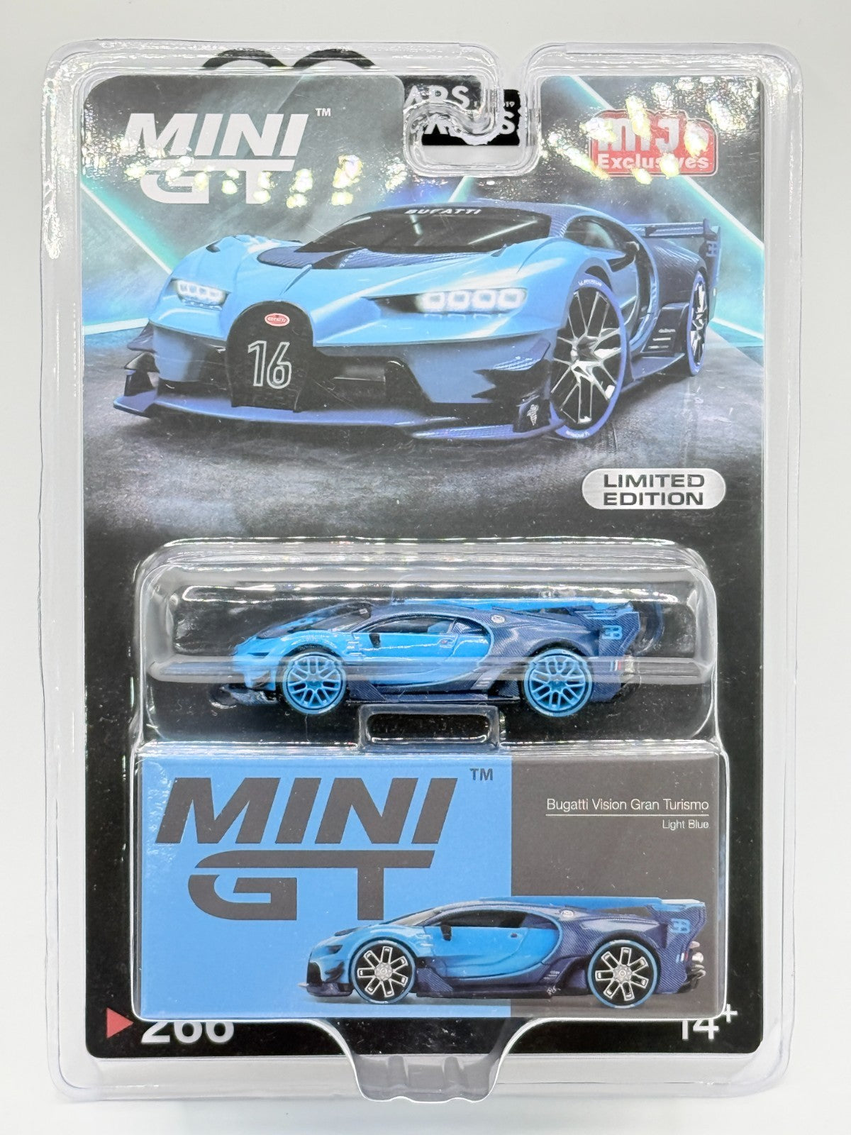 MINI GT 1:64 266 Bugatti Vision Gran Turismo Light Blue Chase