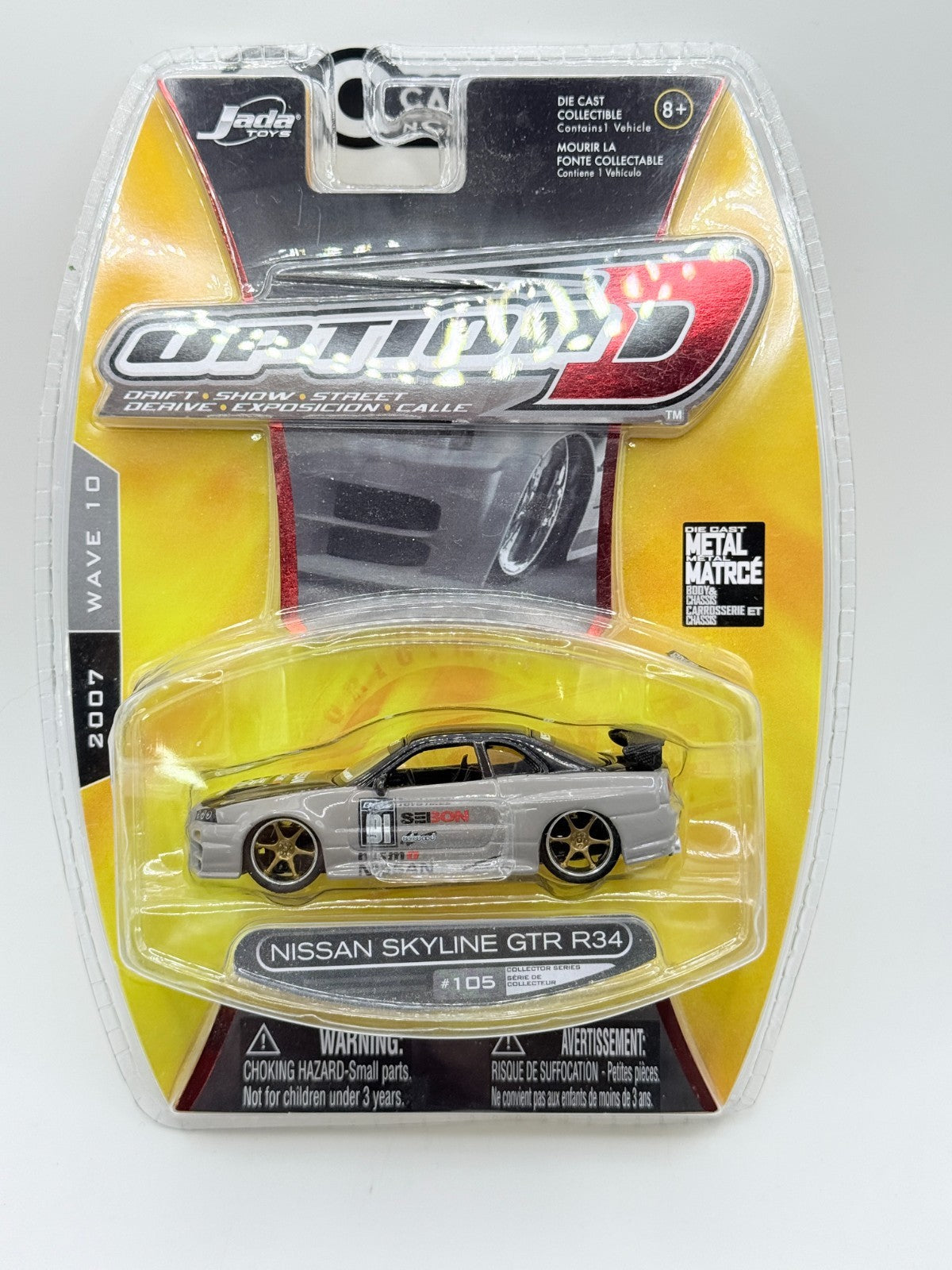 Jada Toys 1:64 Option D Nissan Skyline GT-R R34 Grey/Black NIP Wave 10 2007