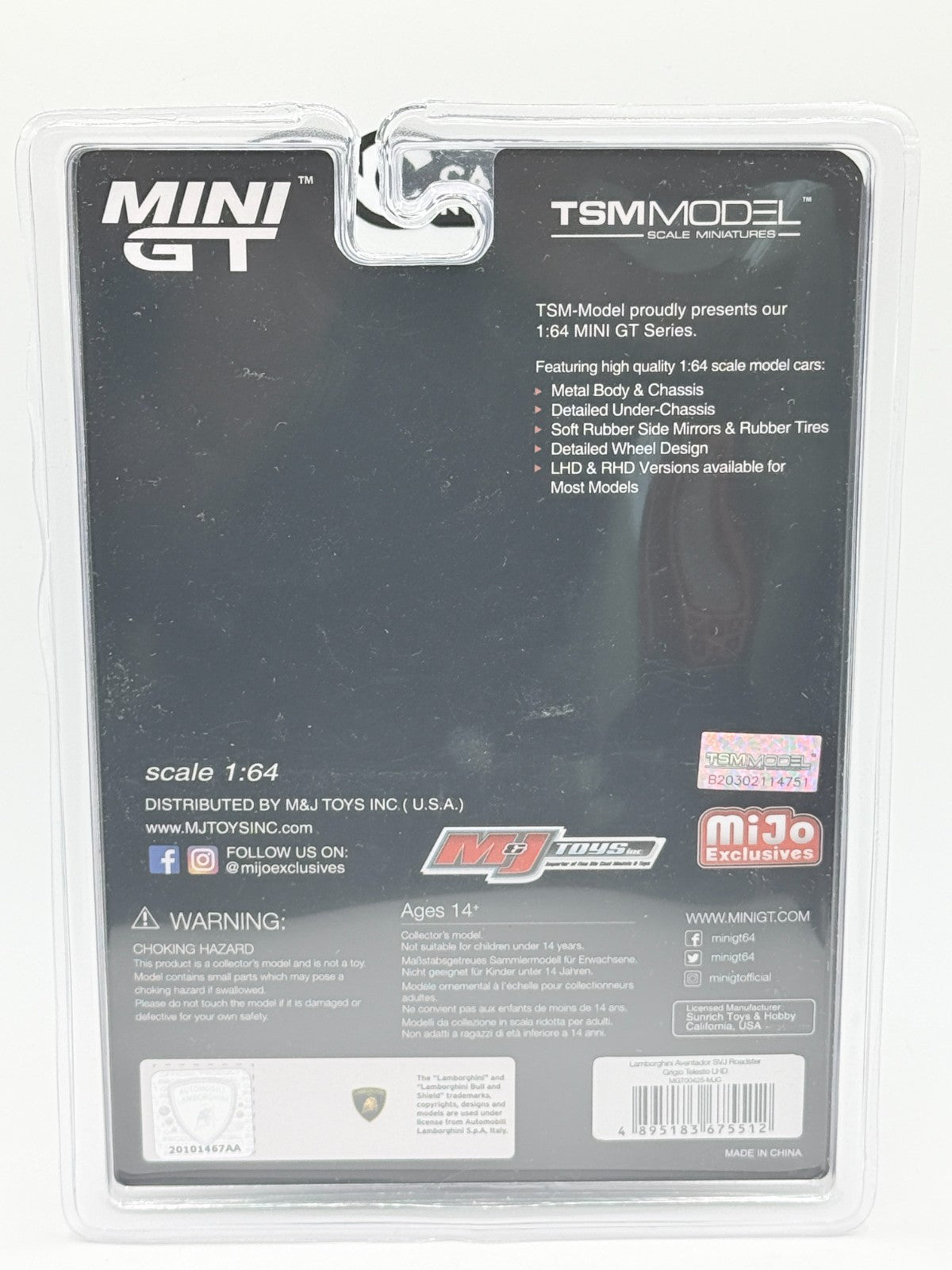 Mini GT 1:64 Lamborghini Aventador SVJ Roadster Grigio Telesto Grey CHASE #425