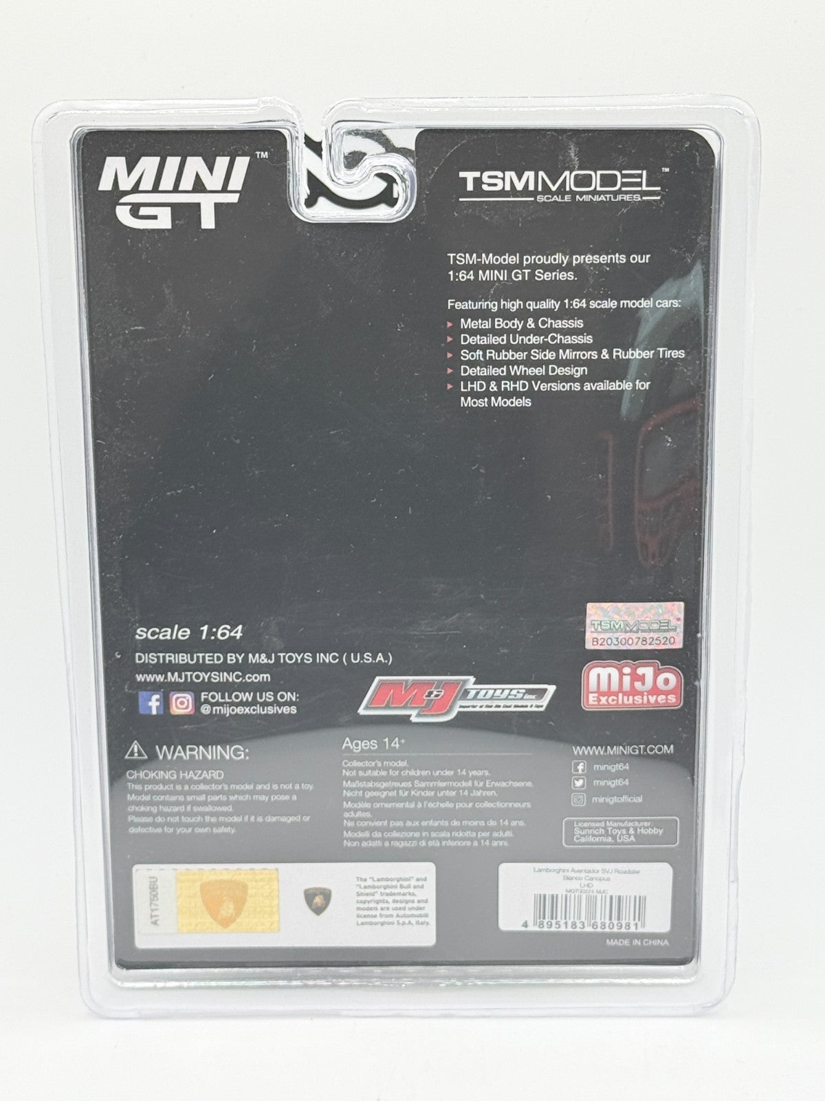 Mini GT 1:64 Lamborghini Aventador SVJ Roadster Bianco Canopus RARE CHASE #224