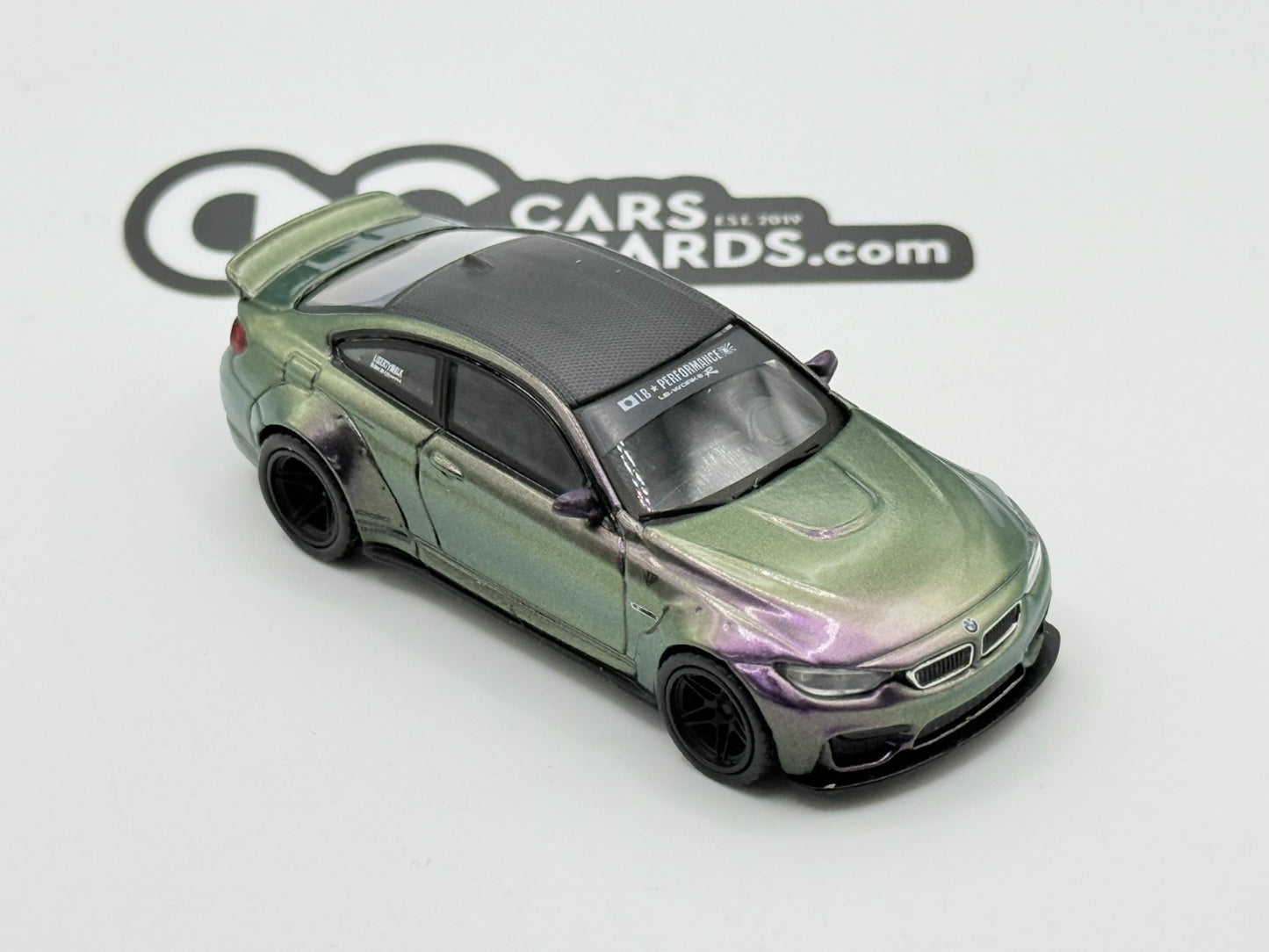 Mini GT 1:64 228 LB WORKS BMW M4 Purple Green Metallic Open Box Mint