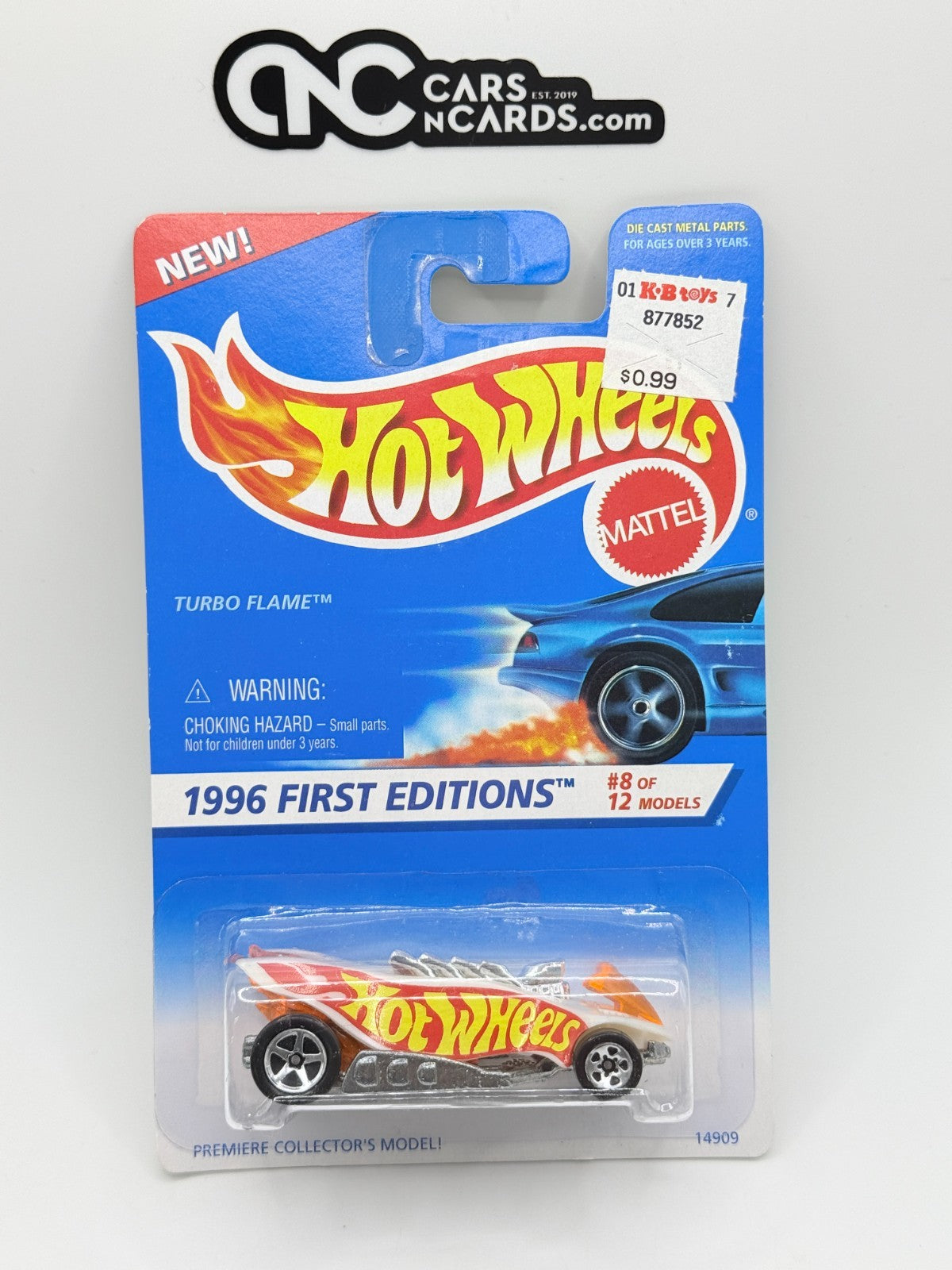 1996 Hot Wheels First Editions #8/12 Turbo Flame (Card Damage)