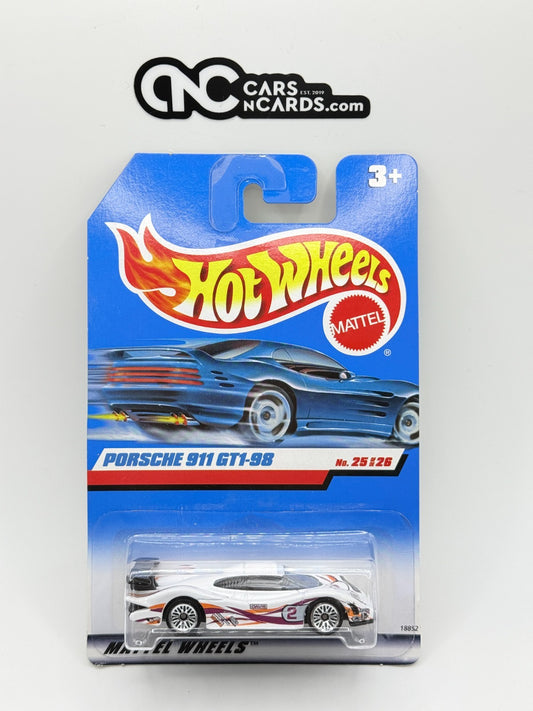 1999 Hot Wheels First Editions 25/26 Porsche 911 GT1-98 White