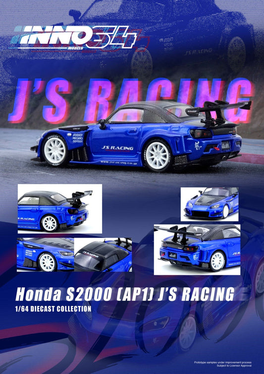 INNO64 1:64 HONDA S2000 J'S RACING Blue IN64-S2000JS-BLUE