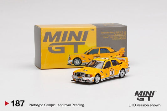 MINI GT #187 MERCEDES BENZ 190E 2.5-16 EVO II #3 CAMEL OPEN BOX