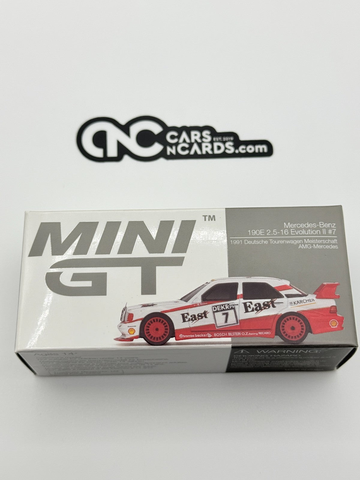 MINI GT #239 MERCEDES-BENZ 190E 2.5-16 EVOLUTION II #7 "EAST" 1991 DTM Open Box