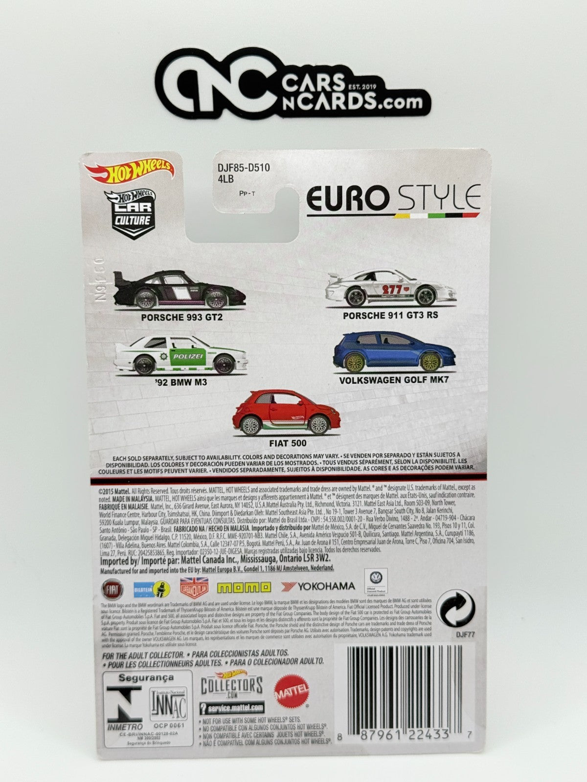 2016 Hot Wheels Premium Car Culture Euro Style Porsche 911 GT3 RS With Protector