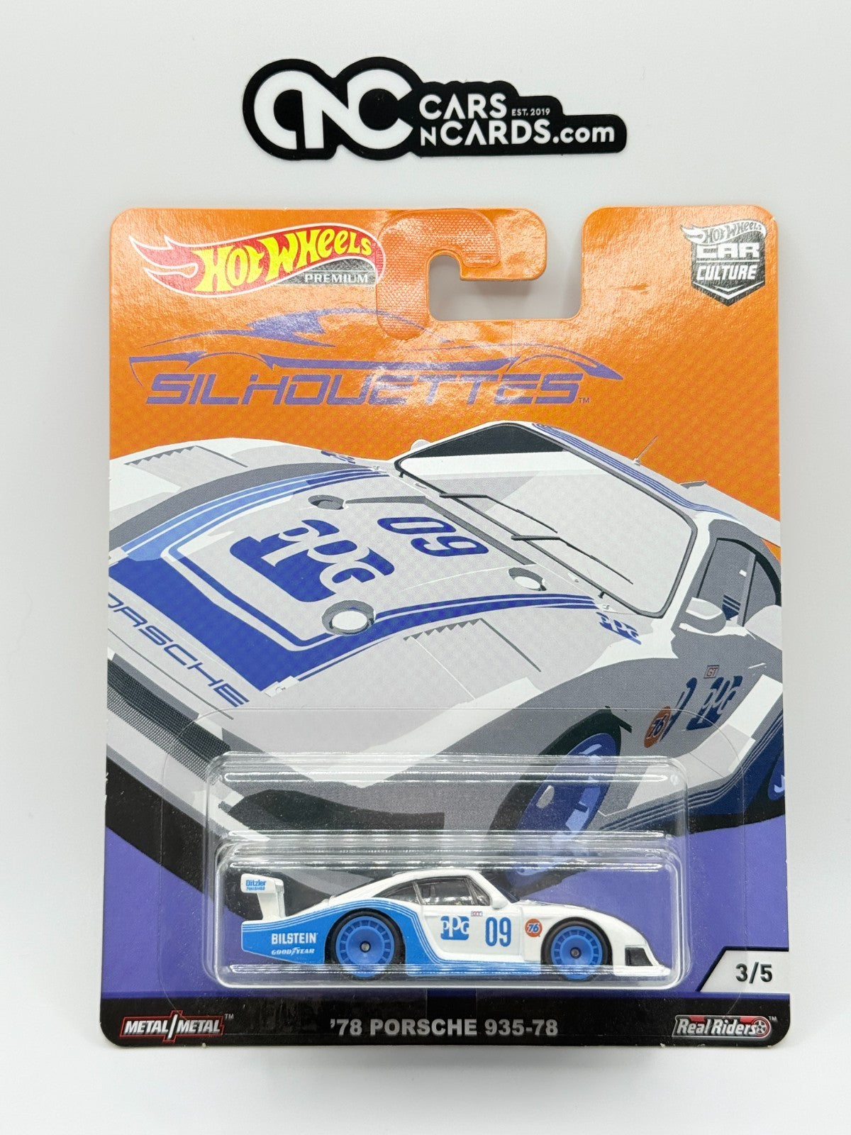 2019 Hot Wheels Premium Car Culture Silhouettes '78 Porsche 935-78 W/Protector