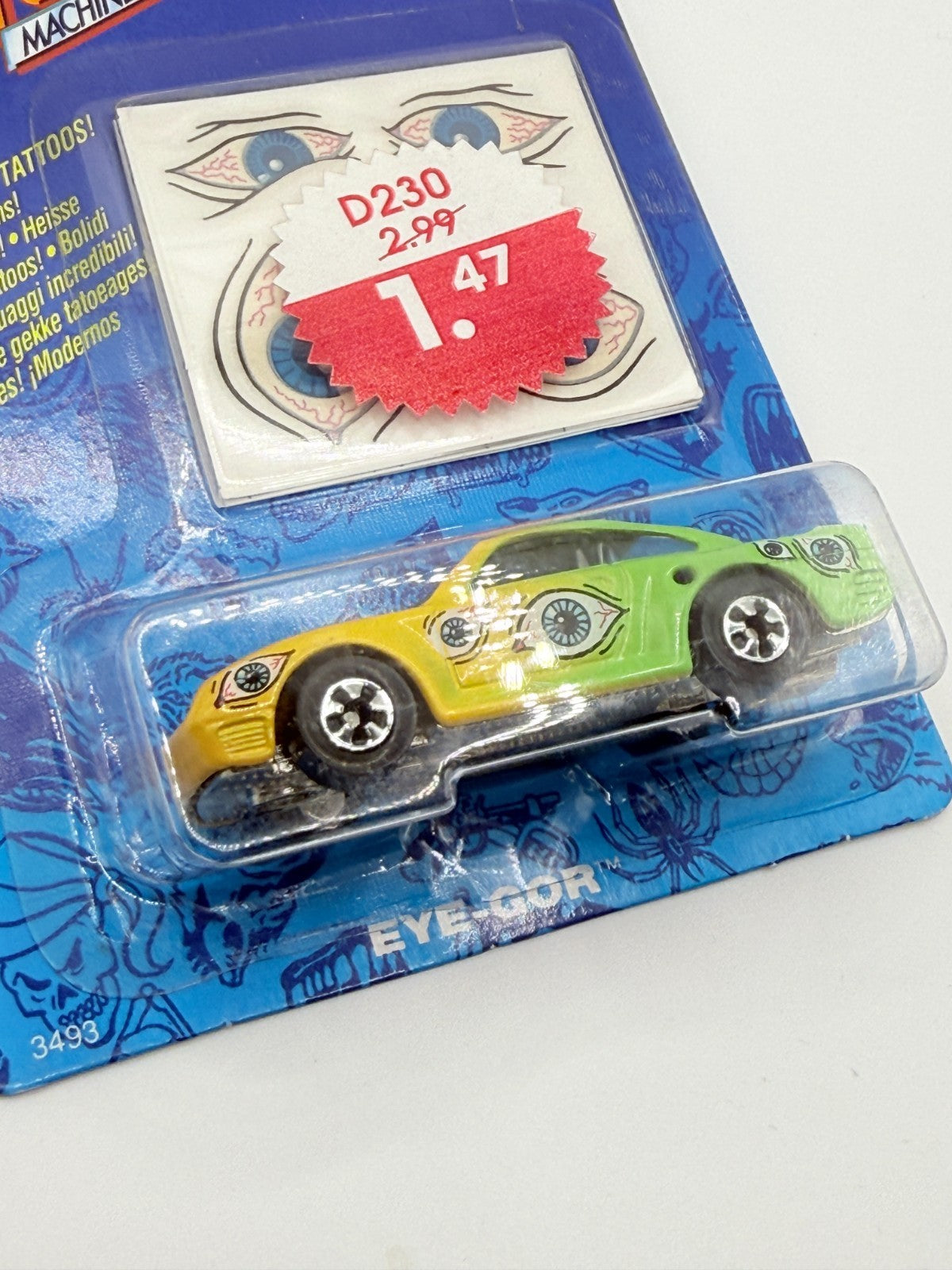 1992 Hot Wheels TATTOO MACHINES Tattoo Machines Eye-Gor Porsche With Protector