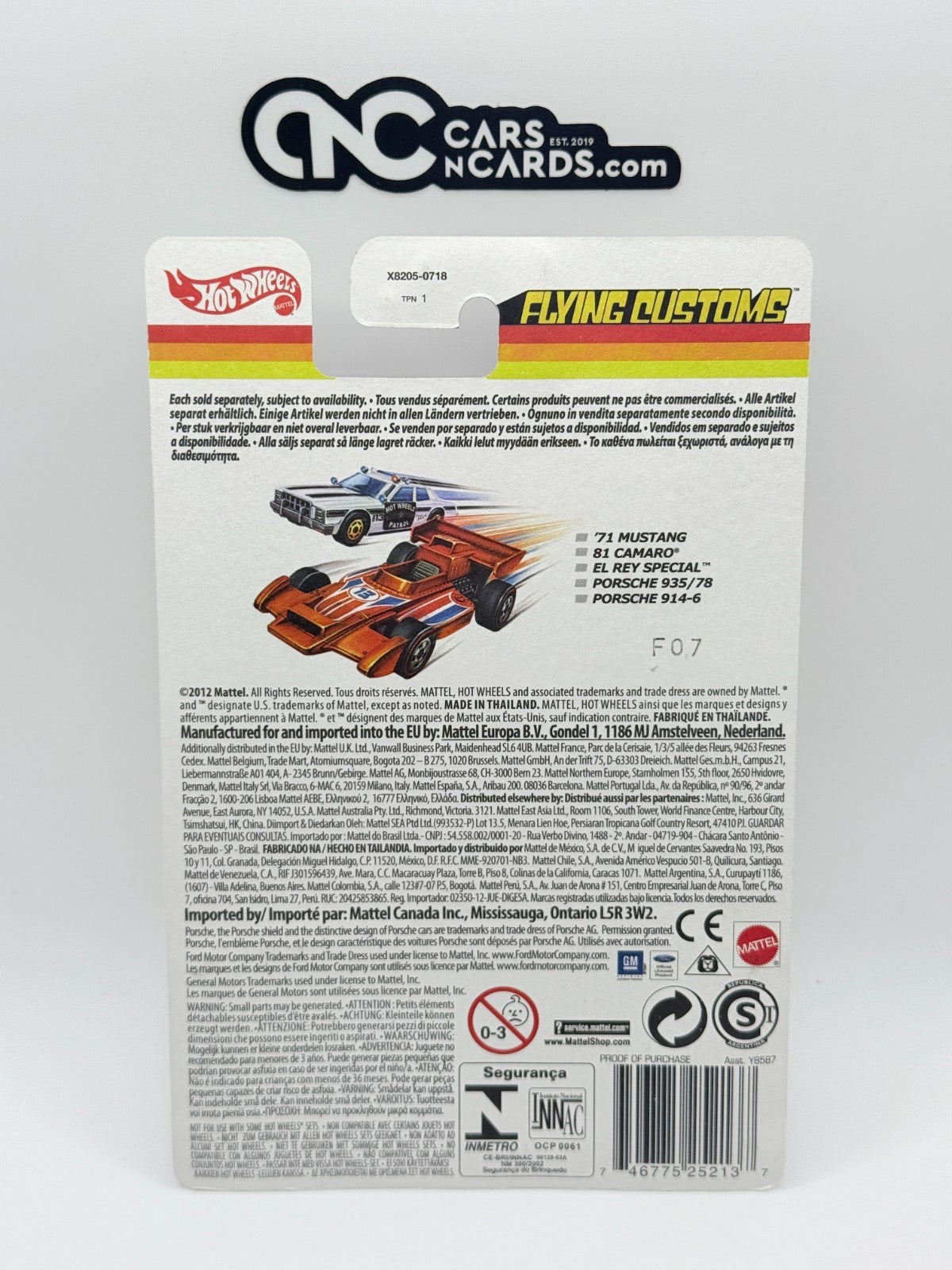 2013 Hot Wheels Flying Customs Porsche 935/78 Orange with Protector