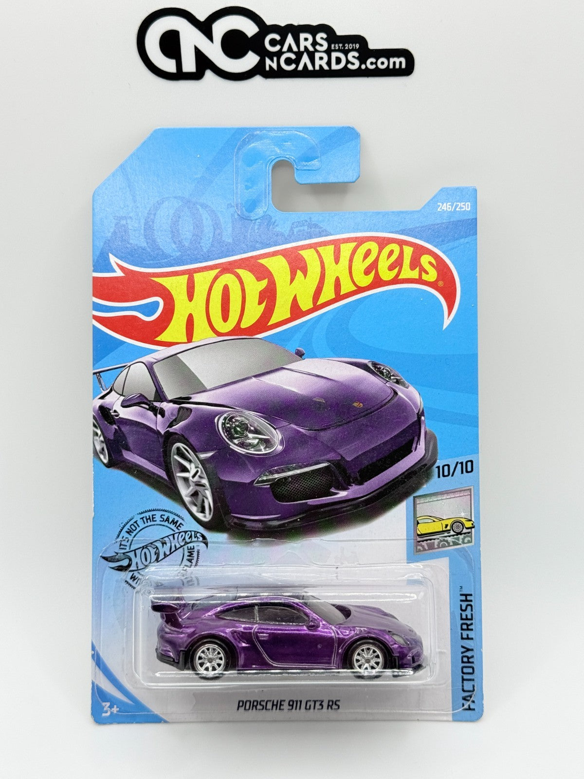 2019 Hot Wheels Factory Fresh Porsche 911 GT3 RS Super Treasure Hunt Card Damage
