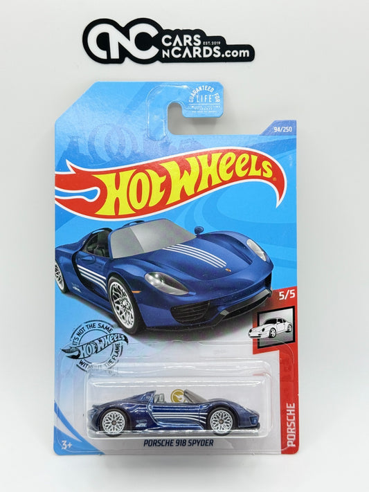 2020 Hot Wheels Porsche 5/5 Porsche 918 Spyder Super Treasure Hunt W/Protector