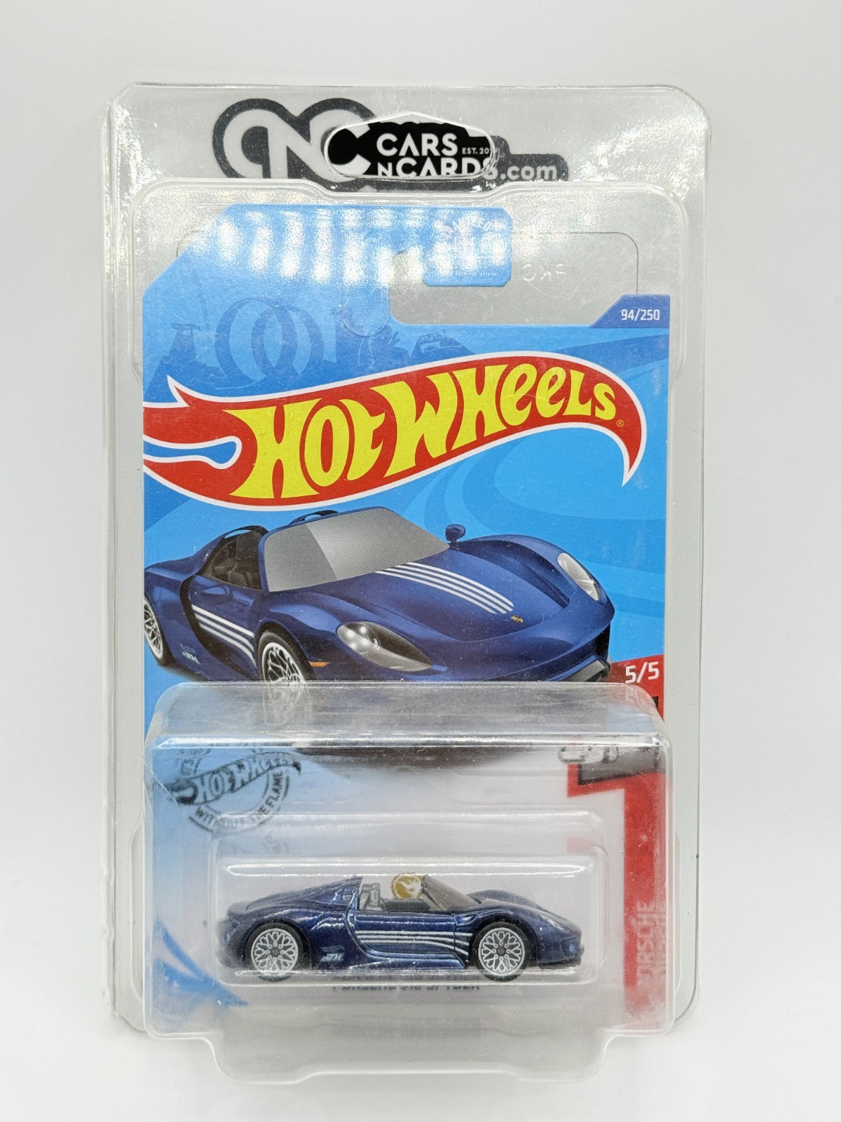 2020 Hot Wheels Porsche 5/5 Porsche 918 Spyder Super Treasure Hunt W/Protector