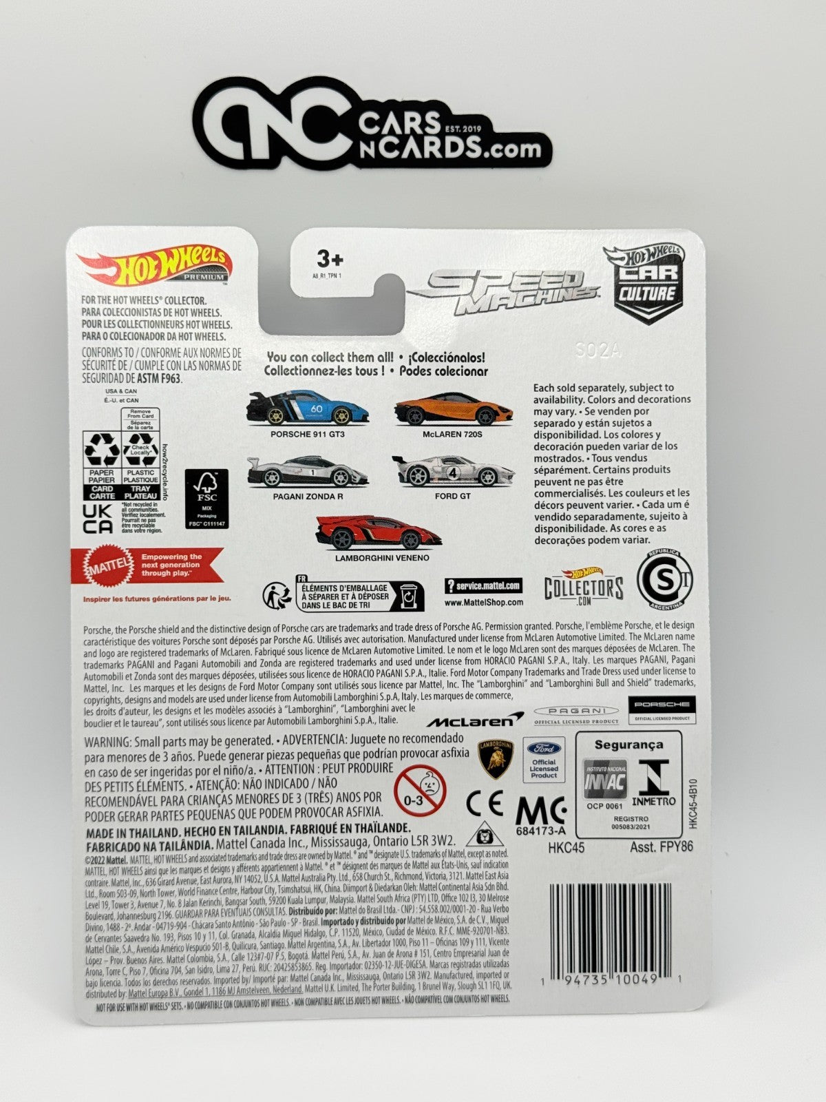 2023 Hot Wheels Premium Speed Machines Porsche 911 GT3 Chase With Protector