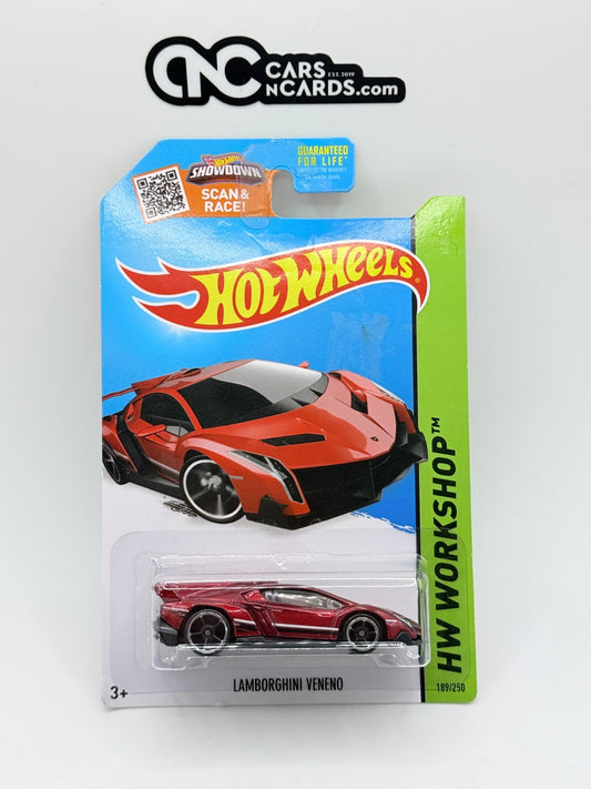 2015 Hot Wheels HW Exotics 6/10 Lamborghini Veneno Red (Soft Corners)