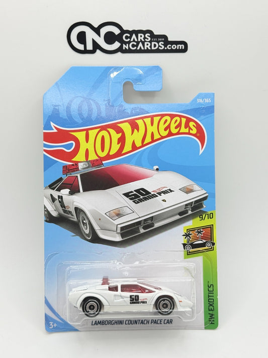 2018 Hot Wheels HW Exotics 9/10 Lamborghini Countach Pace Car 50 Grand Prix
