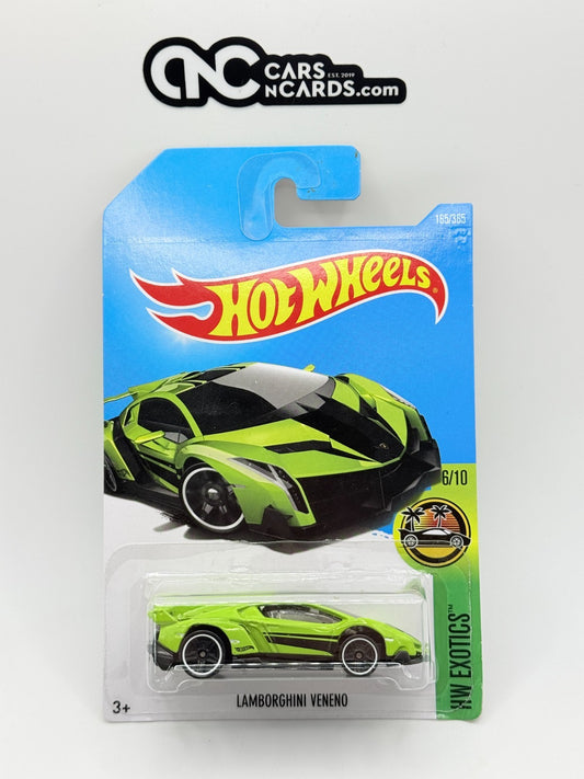 2015 Hot Wheels HW Exotics 6/10 Lamborghini Veneno Green (Soft Corners)