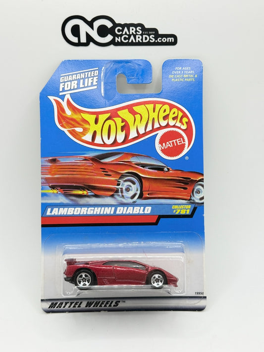 1998 Hot Wheels Lamborghini Diablo Red/Burghandy Collector #781 5 SPK Wheels