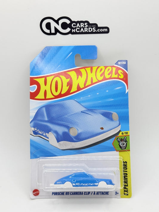 2025 Hot Wheels Experimotors 6/10 Porsche 911 Carrera Clip Blue