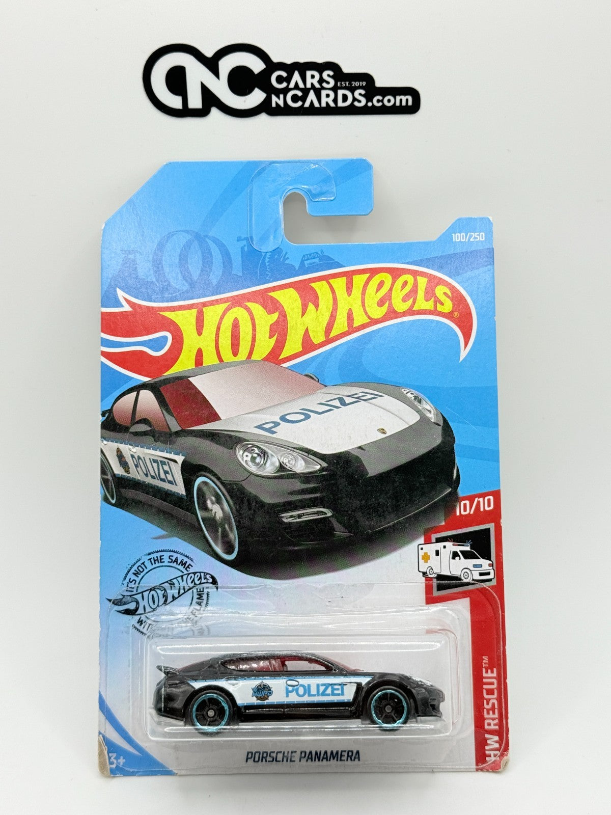 2019 Hot Wheels HW Rescue 10/10 Porsche Panamera Black (Soft Corners)