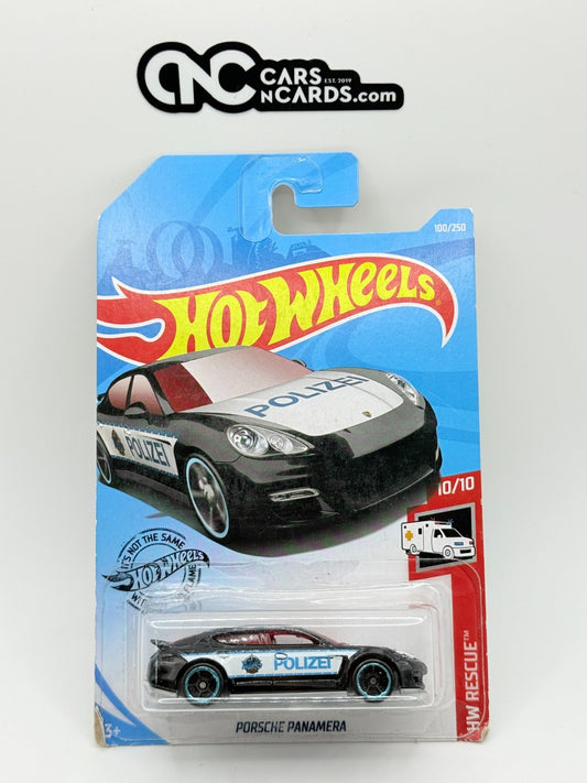 2019 Hot Wheels HW Rescue 10/10 Porsche Panamera Black (Soft Corners)