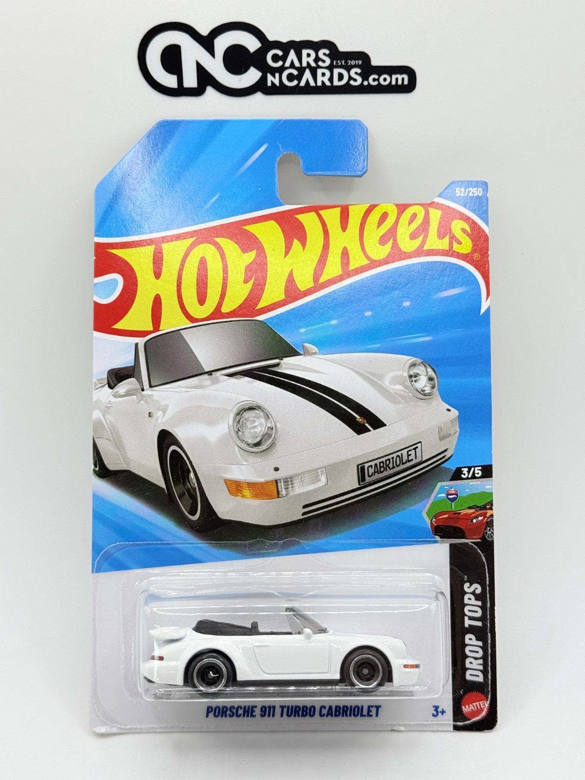2026 Hot Wheels Drop Tops 3/5 Porsche 911 Turbo Cabriolet White