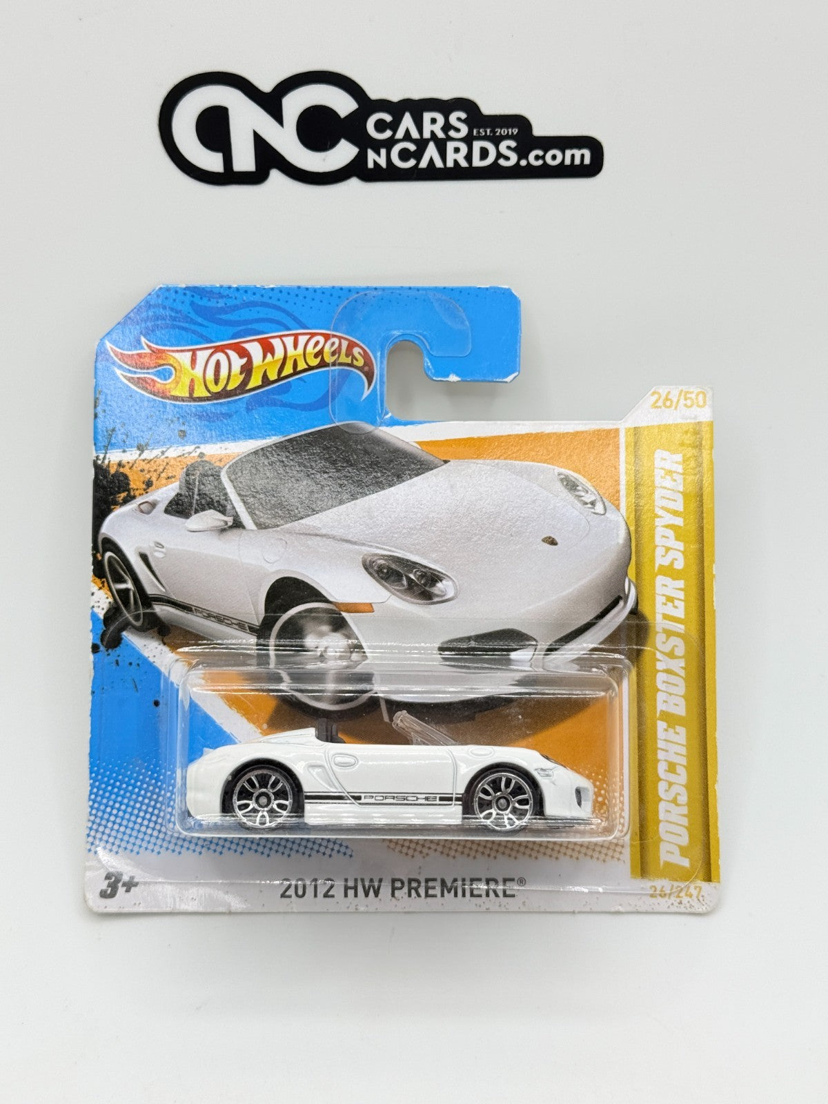 2012 Hot Wheels New Models Porsche Boxster Spyder White Rare Short Card