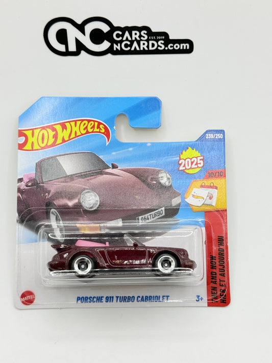2025 Hot Wheels Then and Now 10/10 Porsche 911 Turbo Cabriolet Rare Short Card