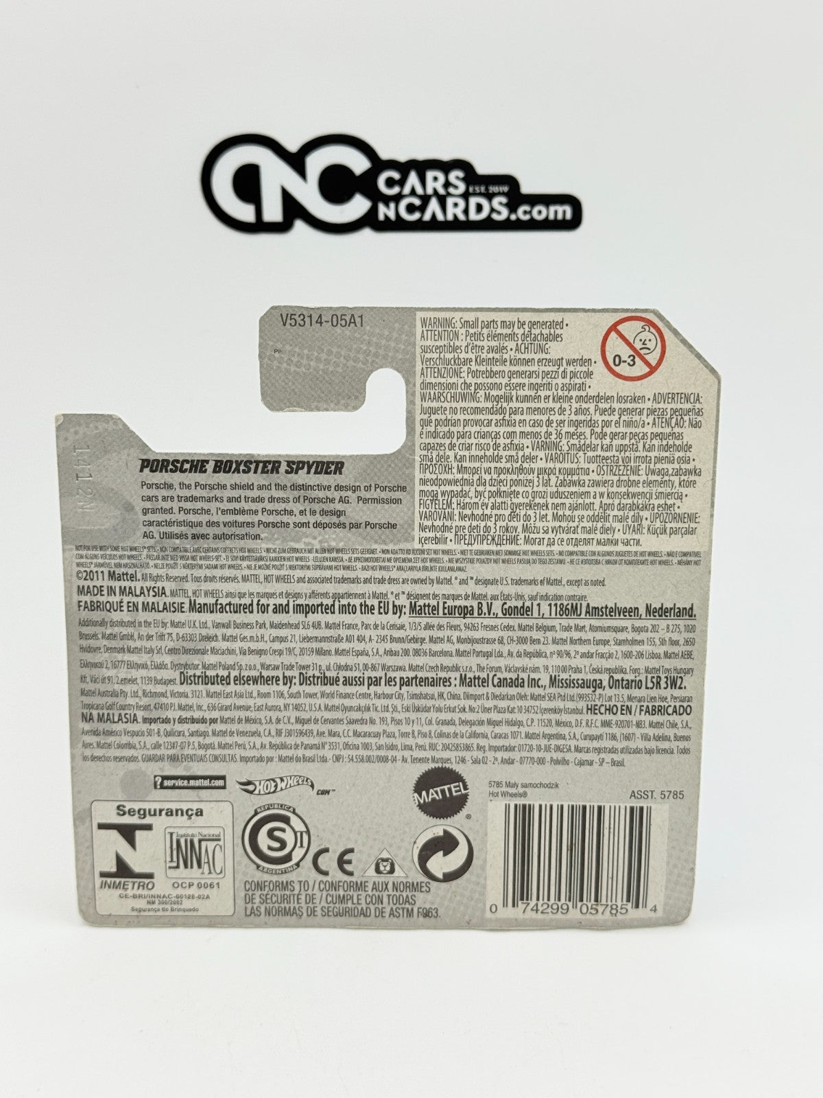 2012 Hot Wheels New Models Porsche Boxster Spyder White Rare Short Card