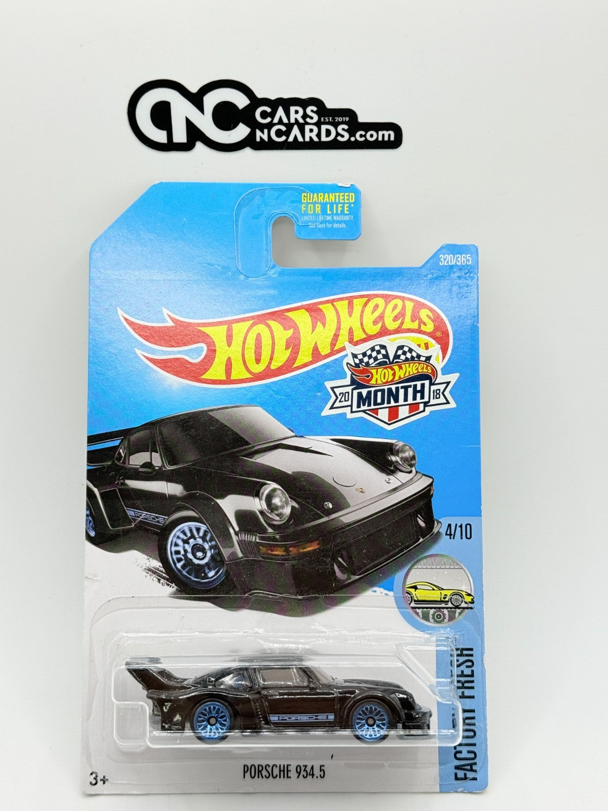 2017 Hot Wheels Factory Fresh 4/10 Porsche 934.5 Black (Card Crease)