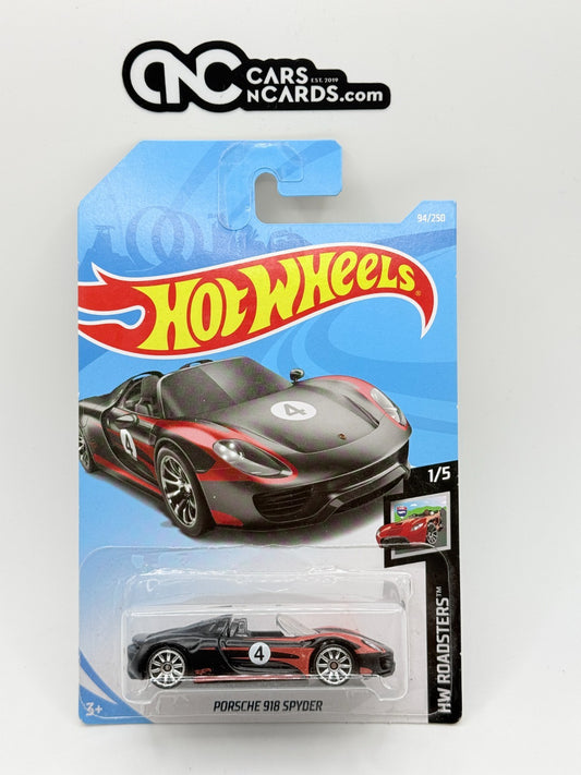 2019 Hot Wheels HW Showroom Porsche 918 Spyder Black (Soft Corners)