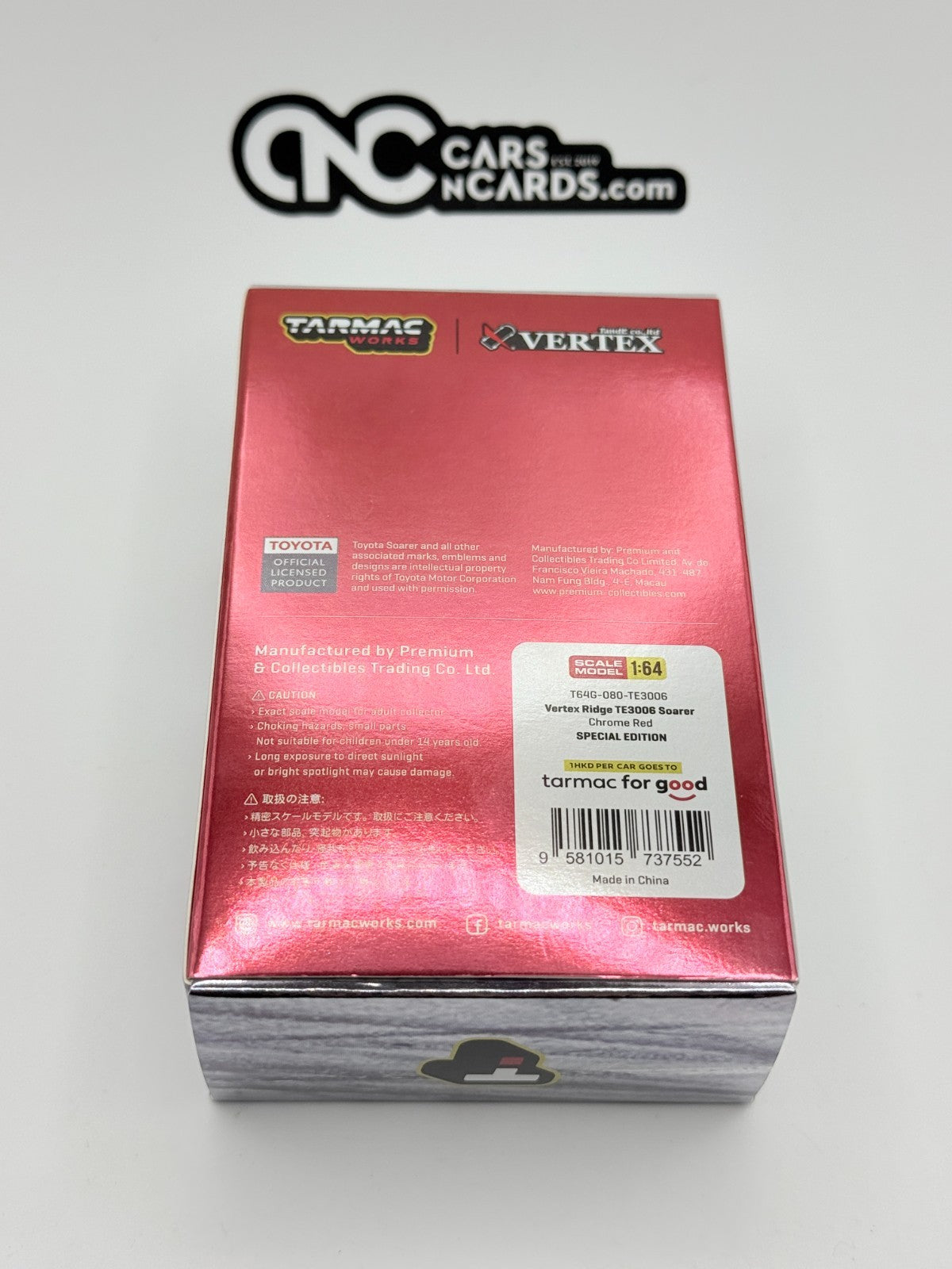 Tarmac Works Vertex Ridge TE3006 Soarer Special Edition (Chrome Red w/ Livery)