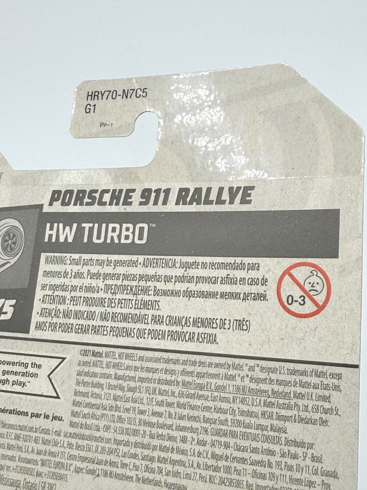 2024 Hot Wheels HW Turbo 5/5 Porsche 911 Rallye (Small Card Crease)