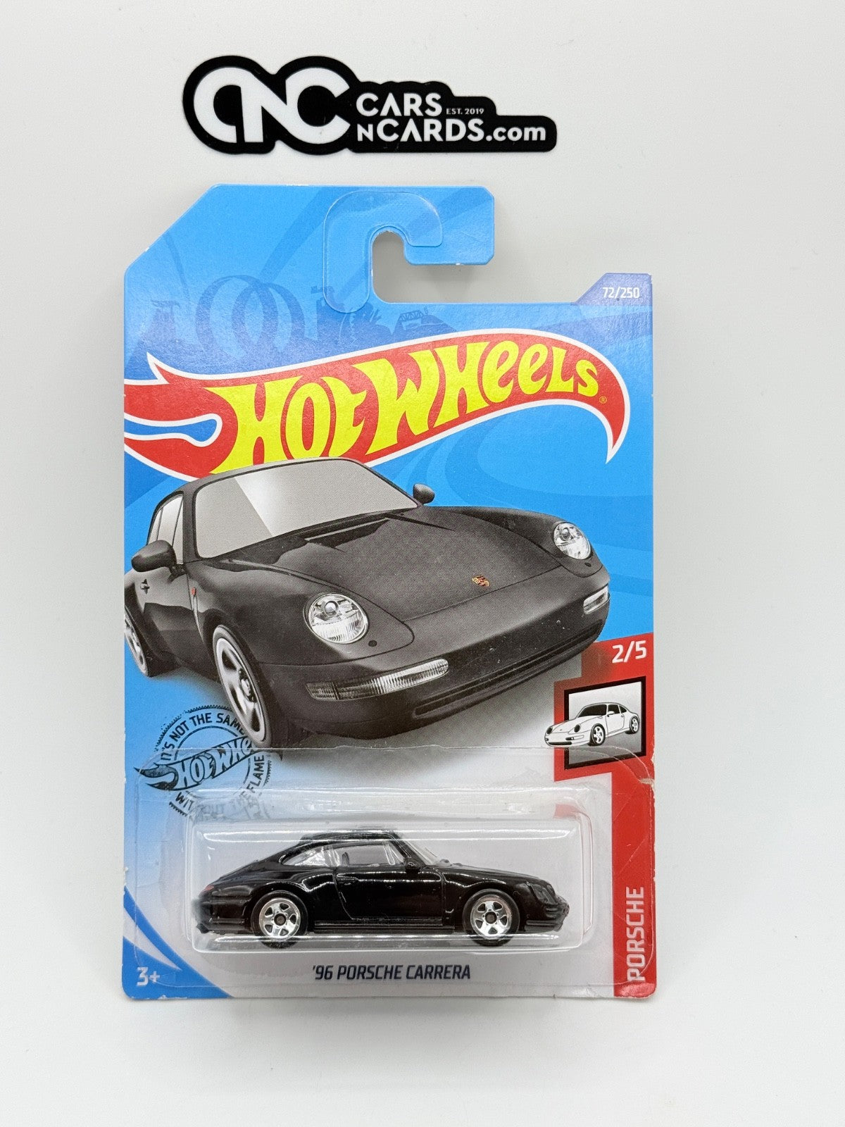 2020 Hot Wheels Porsche 2/5 '96 Porsche Carrera Black (Card Crease)