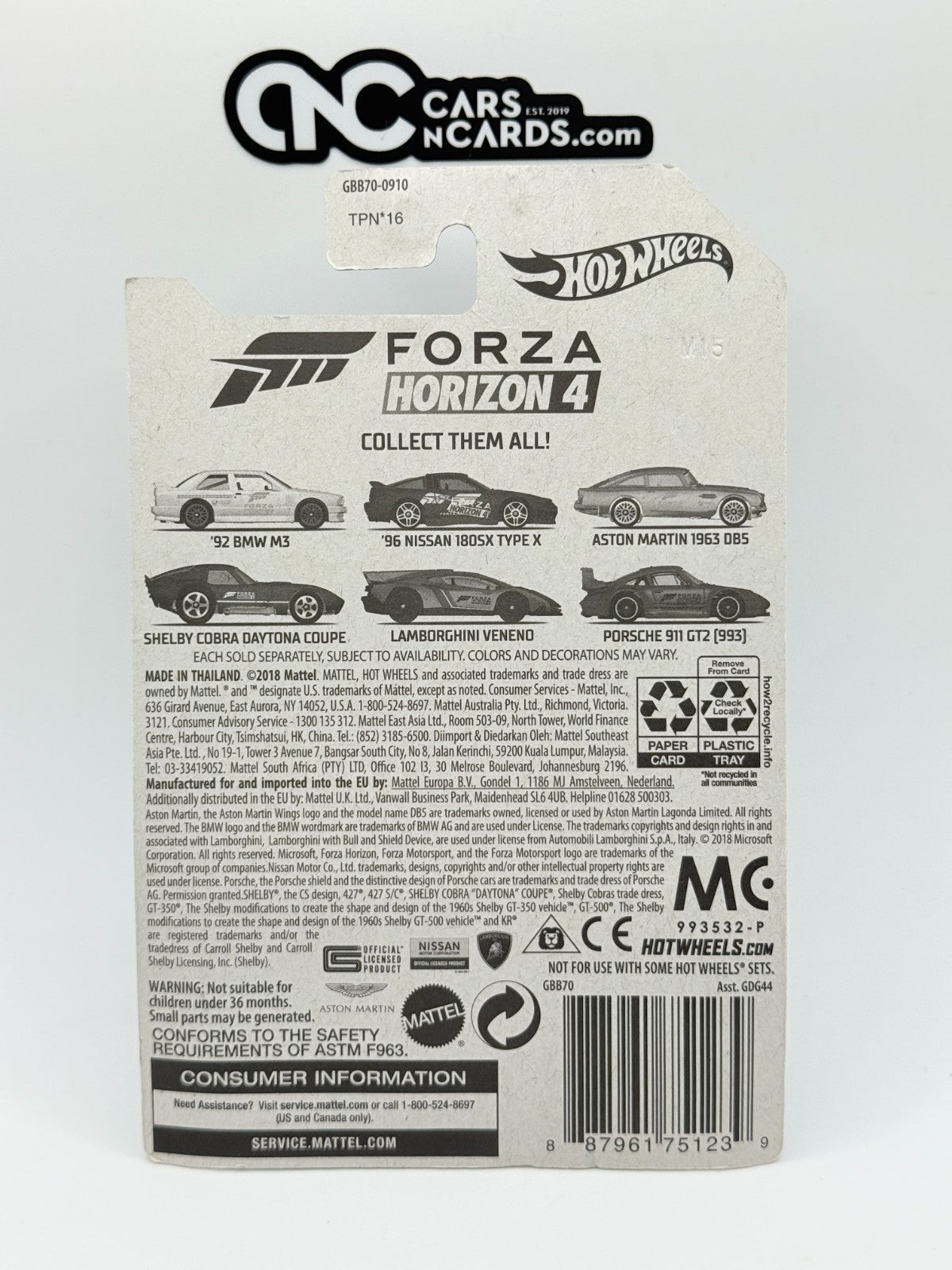 2019 Hot Wheels Forza Horizon 4 Porsche 911 GT2 (993) (Soft Corners)