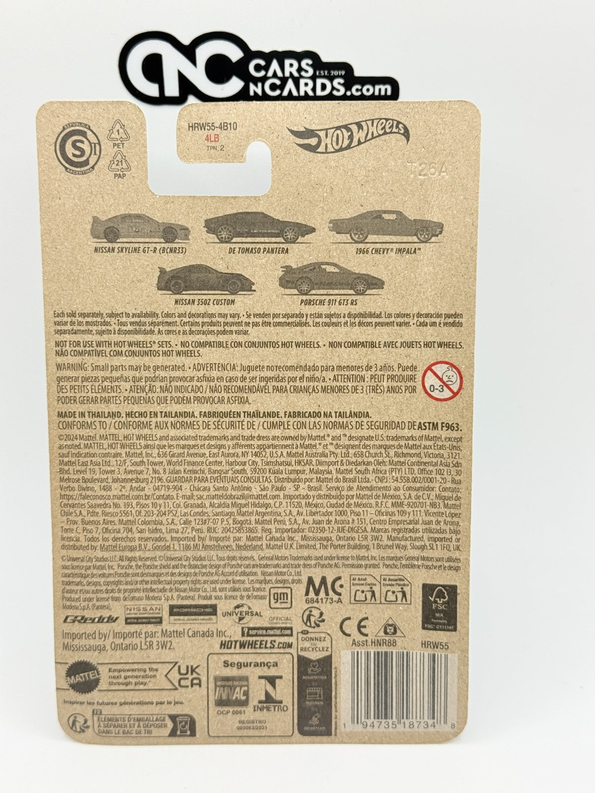 2023 Hot Wheels Silver Series Fast & Furious 5/5 Porsche 911 GT3 RS Card Crease