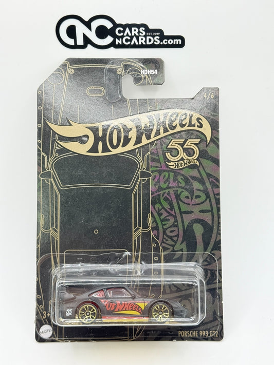 2023 Hot Wheels 55th Anniversary 4/6 Porsche 993 GT2 Black and Gold
